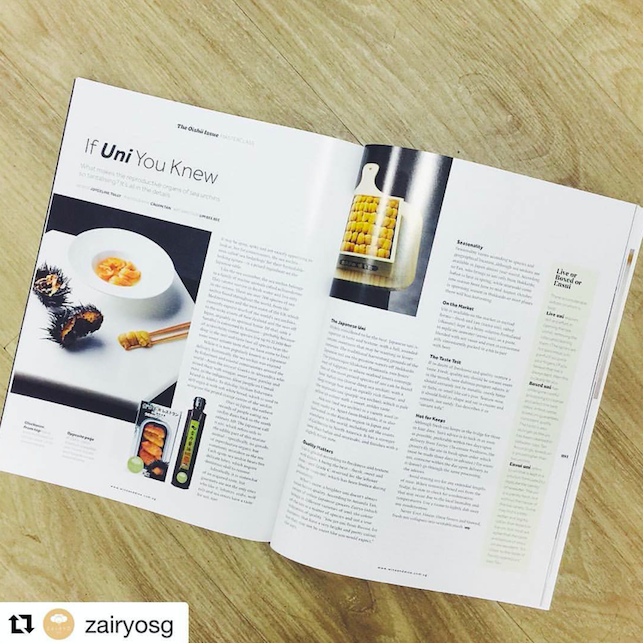 Zairyo for Wine & Dine Magazine